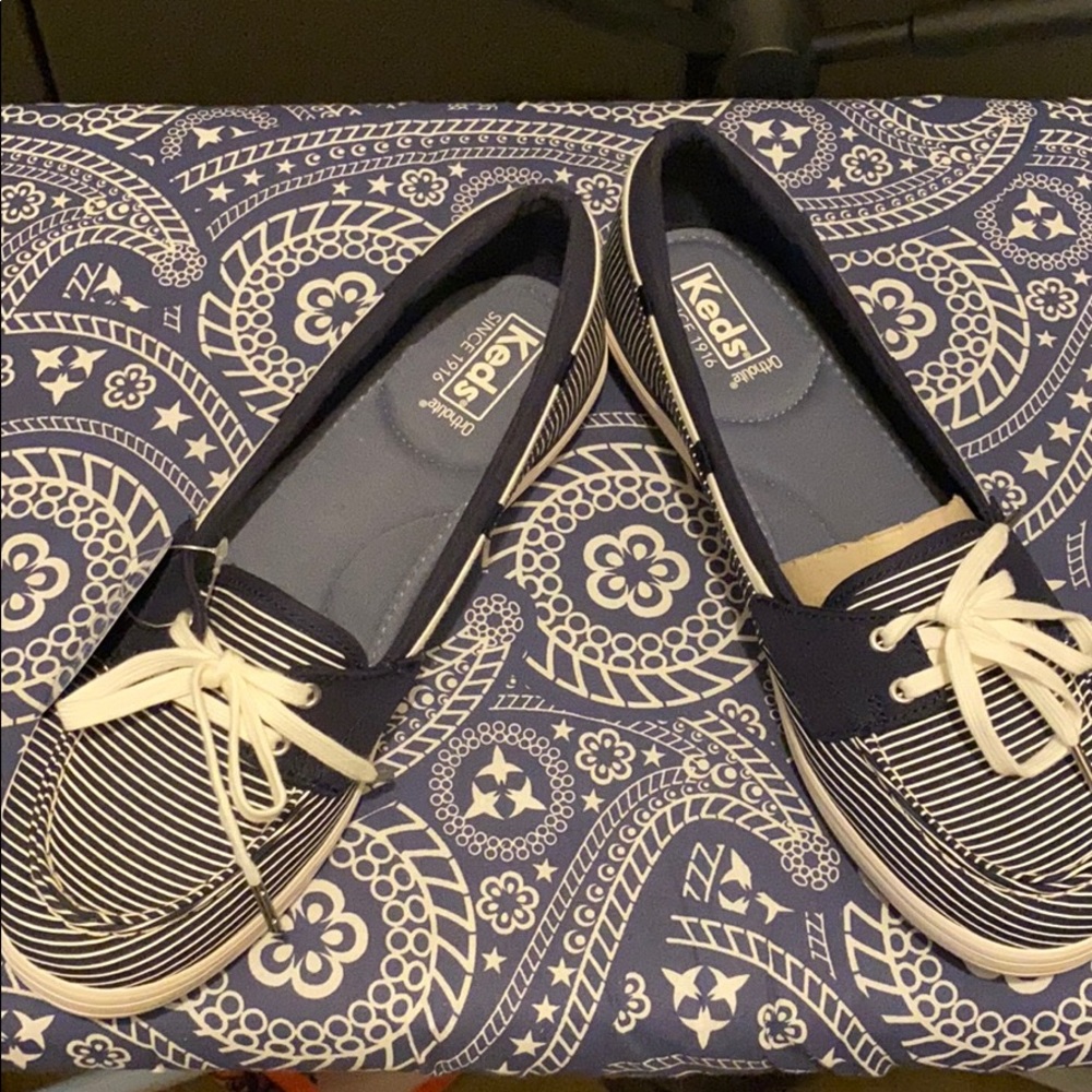 Ked’s striped “boat style” canvas shoe